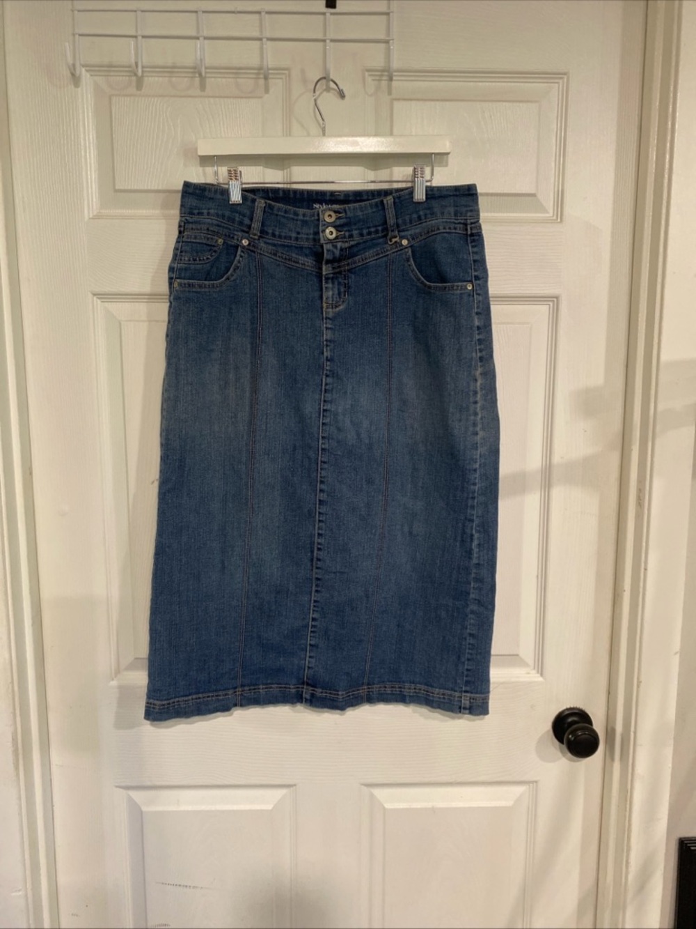 Style & Co. Denim Skirt in Medium Blue Wash